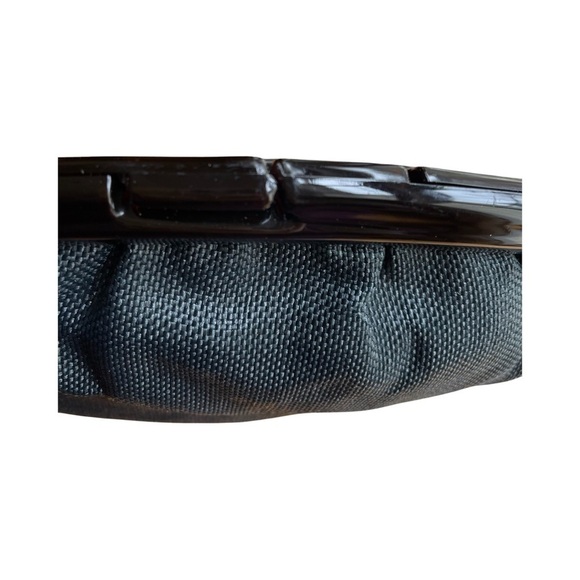 RARE Vintage Italian Made Gray Linen Clutch - Picture 6 of 7